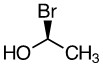 Bromine, oxygen, and carbon compound. Bromine is on top, oxygen is bottom left, and carbon is bottom right.