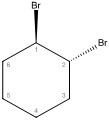 Simple line-dash-wedge structure of trans 1,2-dibromocyclohexane